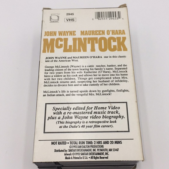 McLINTOCK John Wayne 2 Tape VHS Movie Collector’s - Picture 3 of 11